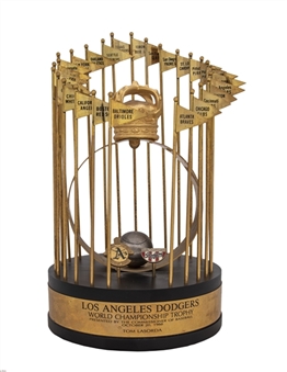 1988 Tommy Lasordas Personal Los Angeles Dodgers World Series Championship Trophy (Lasorda LOA)